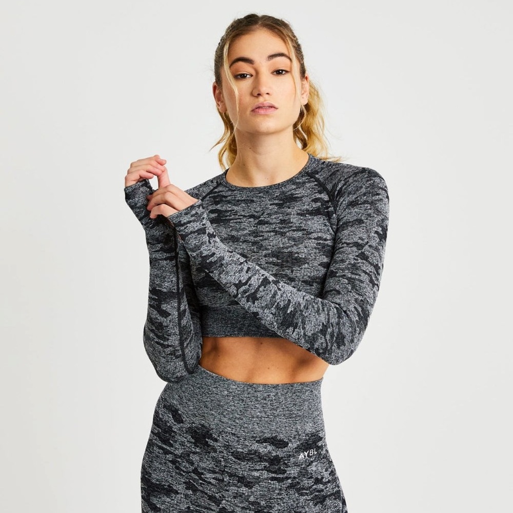 AYBL Camo Seamless Long Sleeve Crop Top